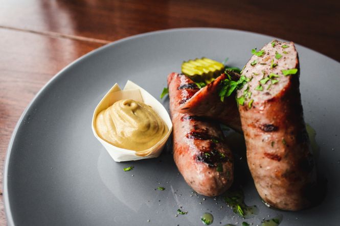 Bockwurst. Photo by Louis Hansel on Unsplash