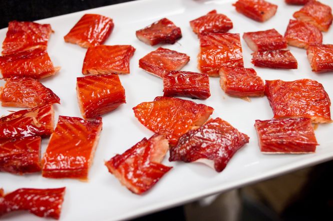 Once you taste Salmon candy at the Vancouver market, you will be left speechless with pure delight. Photo by Edsel Little on flickr.com