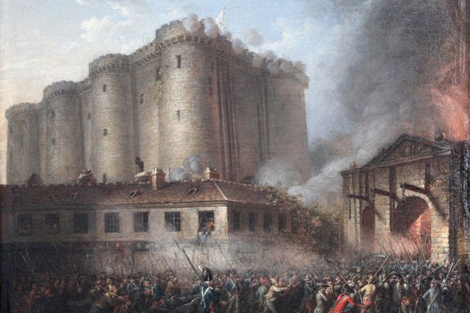 La Prise de la Bastille, anonyme vers 1790, musée de la Révolution française. Photo par Rama. Recadré. Licence: CC BY-SA 2.0 fr