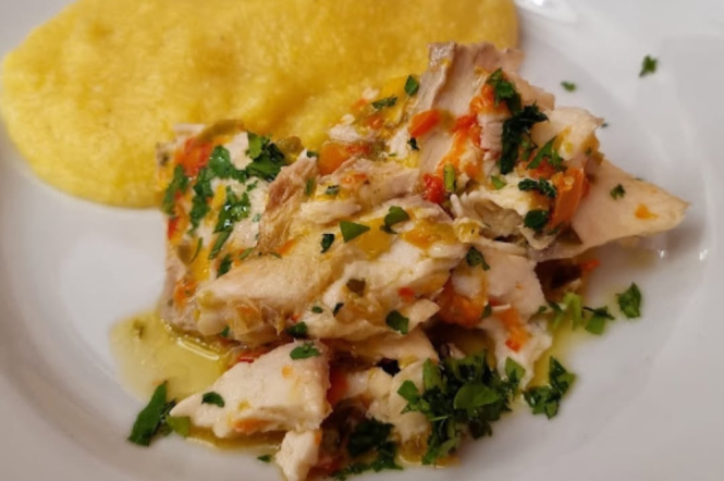 Luccio in salsa. Photo from https://www.instagram.com/_osteria_dell_oca/